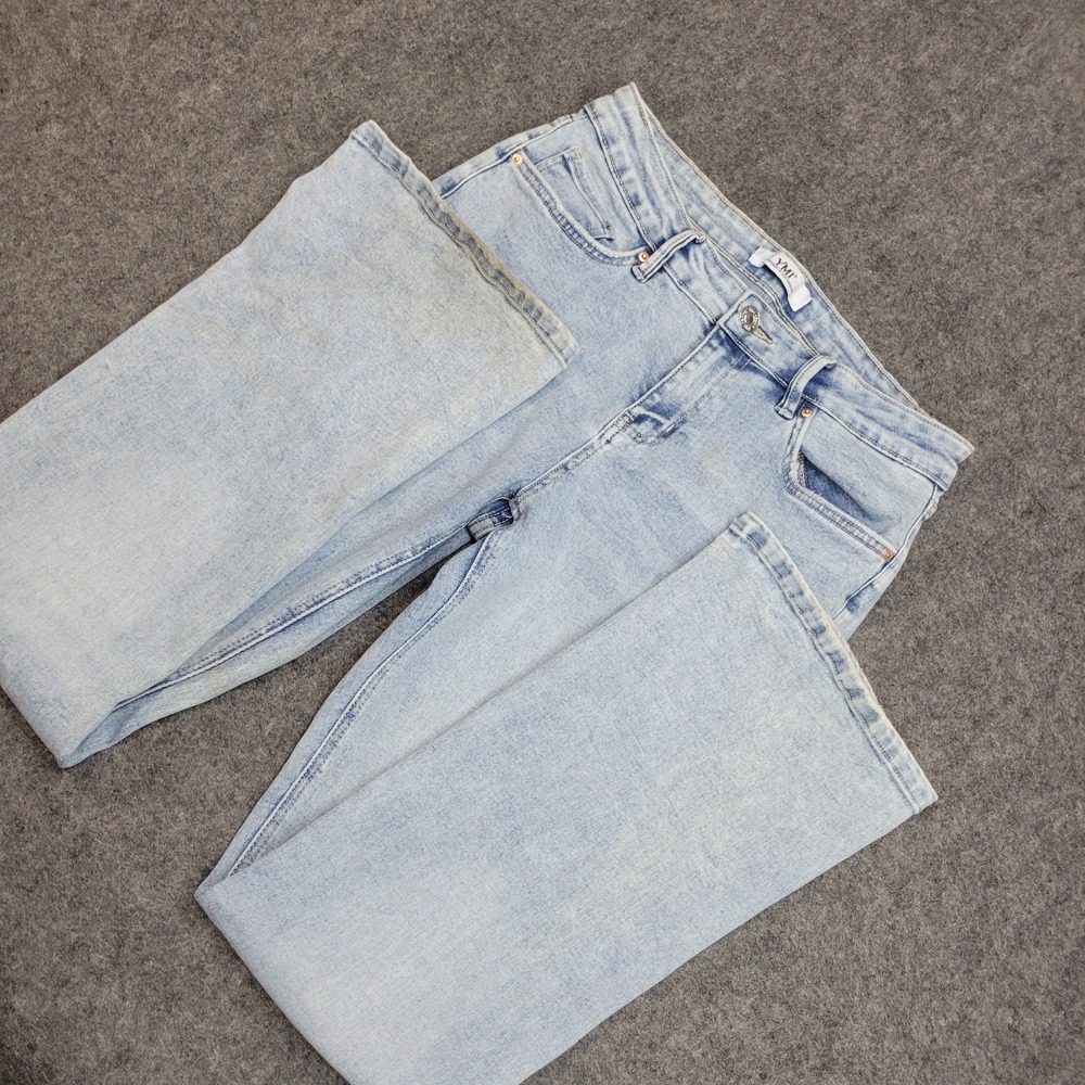 YMI Jeans Womens 9/29 Light‎ Wash Stretch Boho Streetwear Bootcut Leg Y2K Fairy
